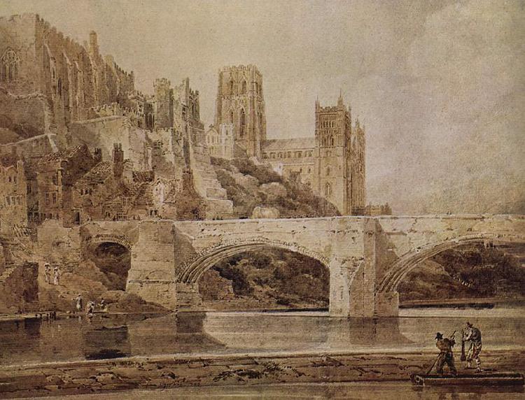 Thomas Girtin Die Kathedrale von Durham und die Brucke, vom Flub Wear aus gesehen Germany oil painting art